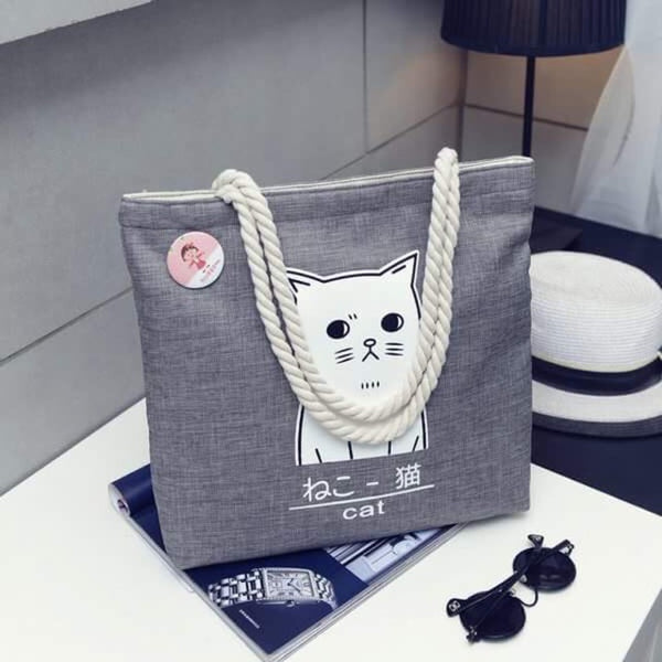 Cute Neko Fabric Tote Bag